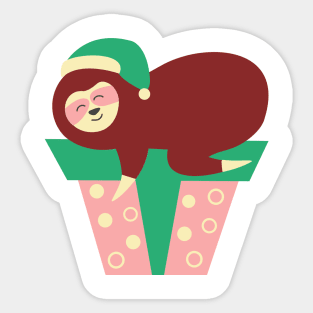 Funny Christmas Sloth Sticker